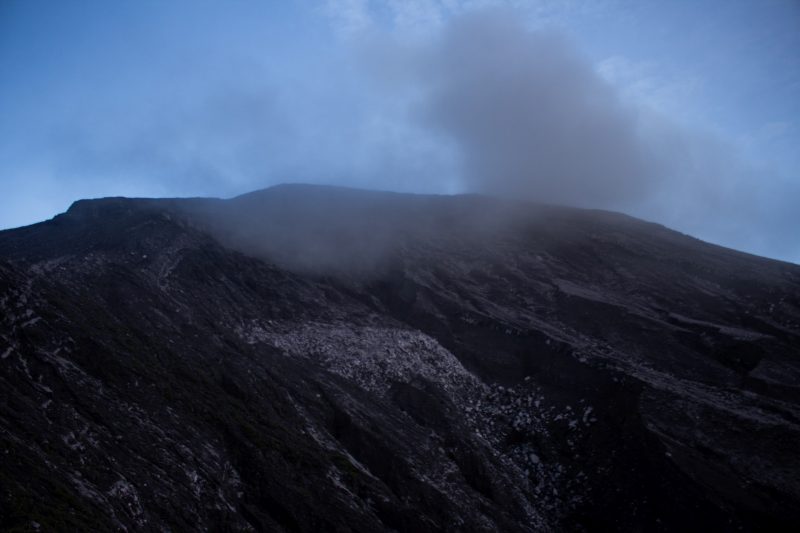 Mt. Kerinci volcano spewing ash and gasses